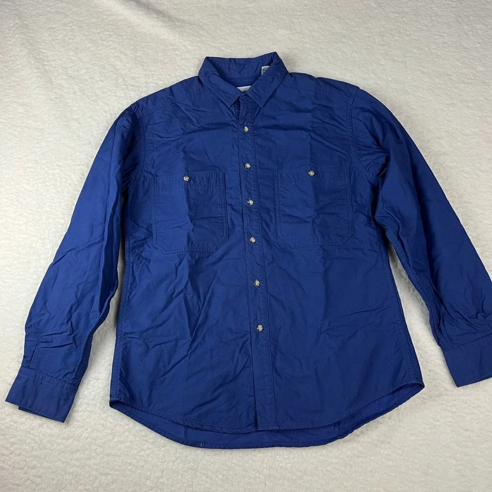 The North Face‎ Grand Tetons Button Up Shirt Long Sleeve Blue Cotton Size S